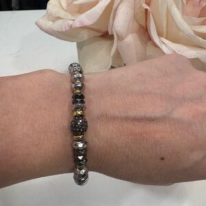 Elegant Silver and Gold Beaded Bracelet